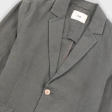 Cotton Linen Blazer - Dark Sage