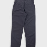 Fixed Waistband Cotton Linen Trouser - Soft Black