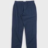 Fixed Waistband Cotton Linen Trouser - Navy