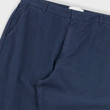 Fixed Waistband Cotton Linen Trouser - Navy