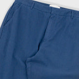 Fixed Waistband Cotton Linen Trouser - Soft Navy