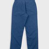 Fixed Waistband Cotton Linen Trouser - Soft Navy