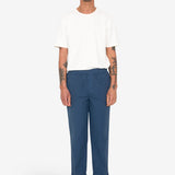 Drawcord Assembly Pant - Soft Indigo Overdyed Stripe