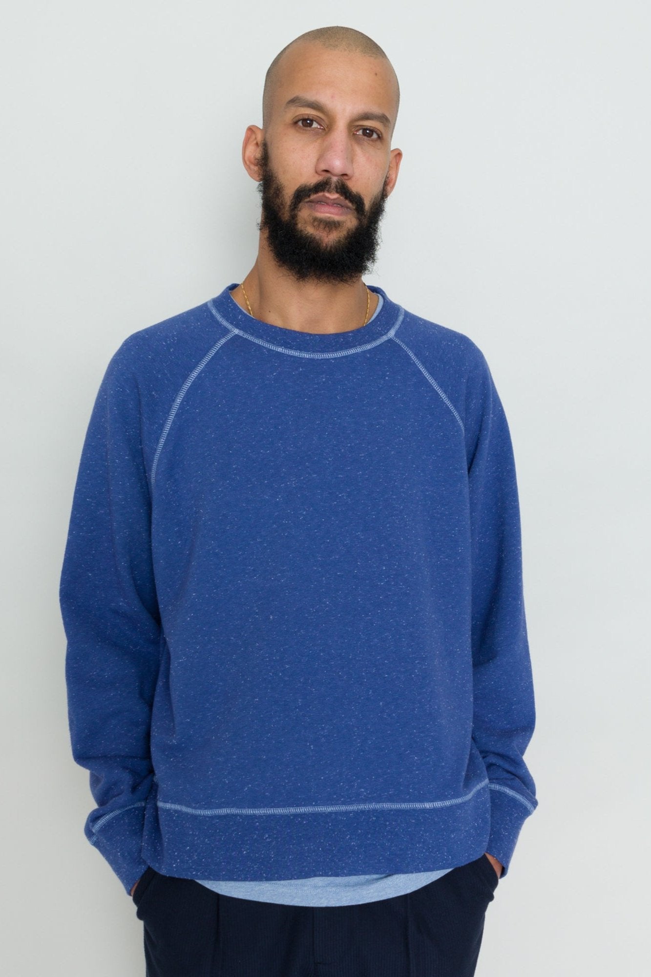 Engineered Raglan Sweat Mid Navy Nep