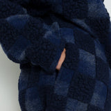 Fleece Overhead - Navy Checkerboard