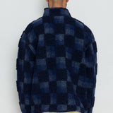 Fleece Overhead - Navy Checkerboard