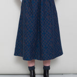 Full Seam Skirt - Indigo Broken Checkerboard