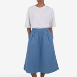 Full Seam Skirt - Light Indigo Topstitch