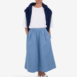 Full Seam Skirt - Light Indigo Topstitch