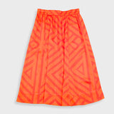 Full Seam Skirt - Orange Coral Diamond Print