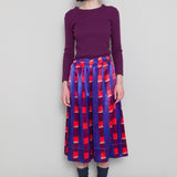 Full Seam Skirt - Painted Gingham Satin