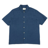 Gabe Shirt - Ash Navy Linen Grid