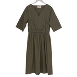 Gathered Dress - Olive Twill