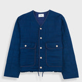 Lightweight Liner Jacket - Indigo Microcheck