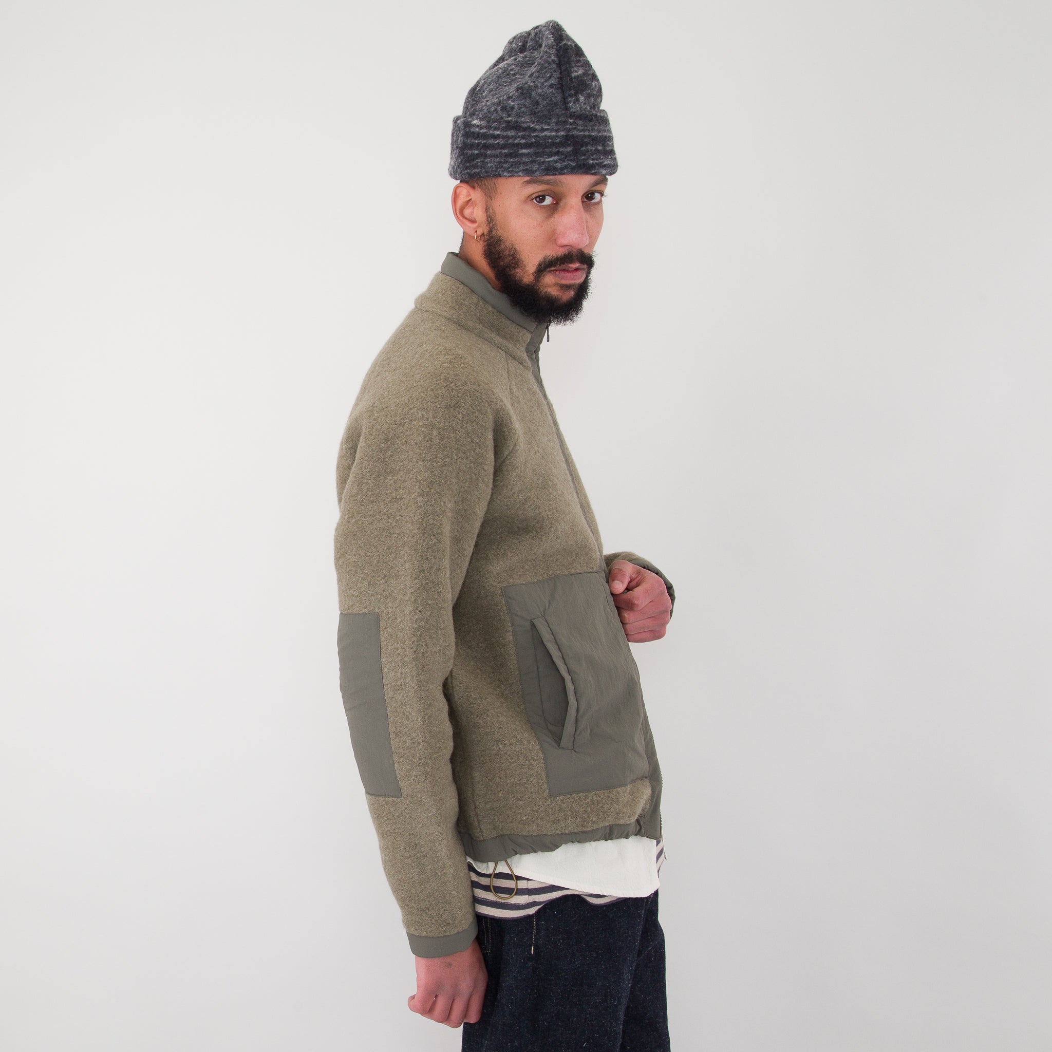 Folk | Fleece Beanie - Slate Wool Polka