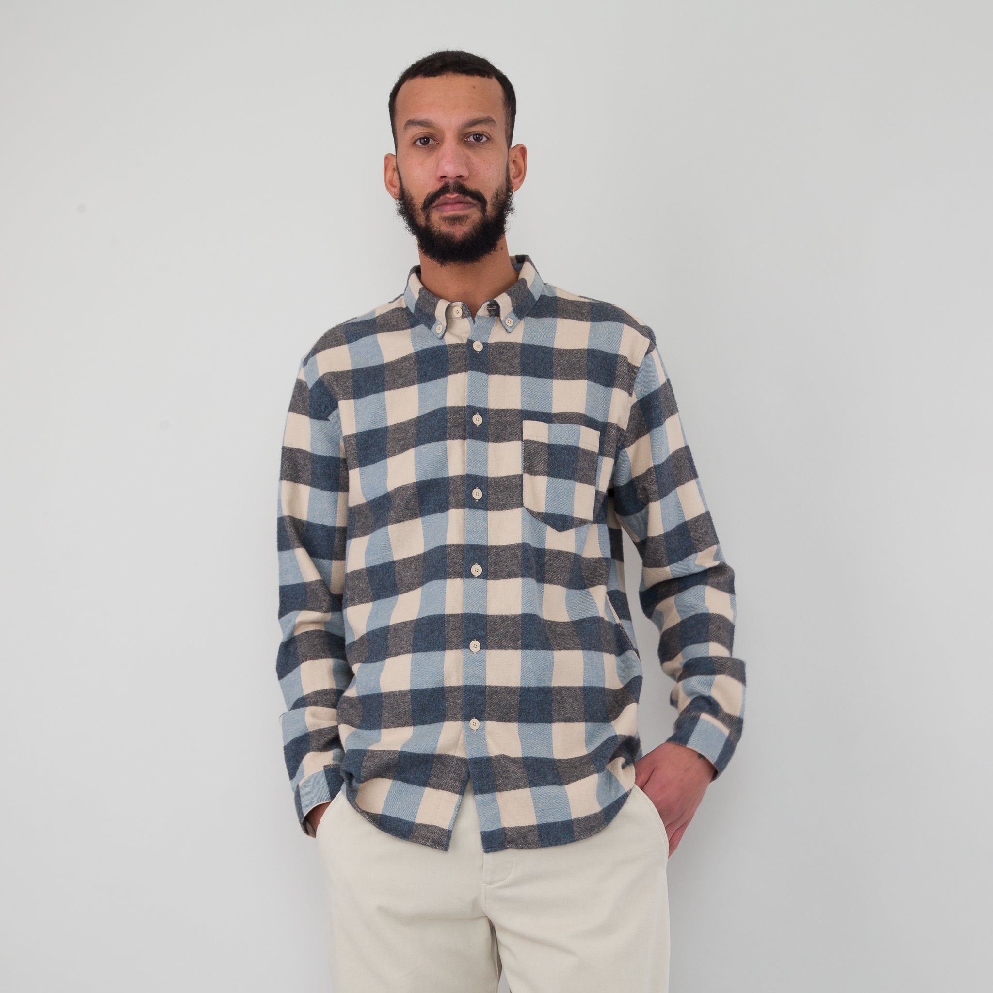 Folk | Relaxed Fit Shirt - Blue Flannel Check