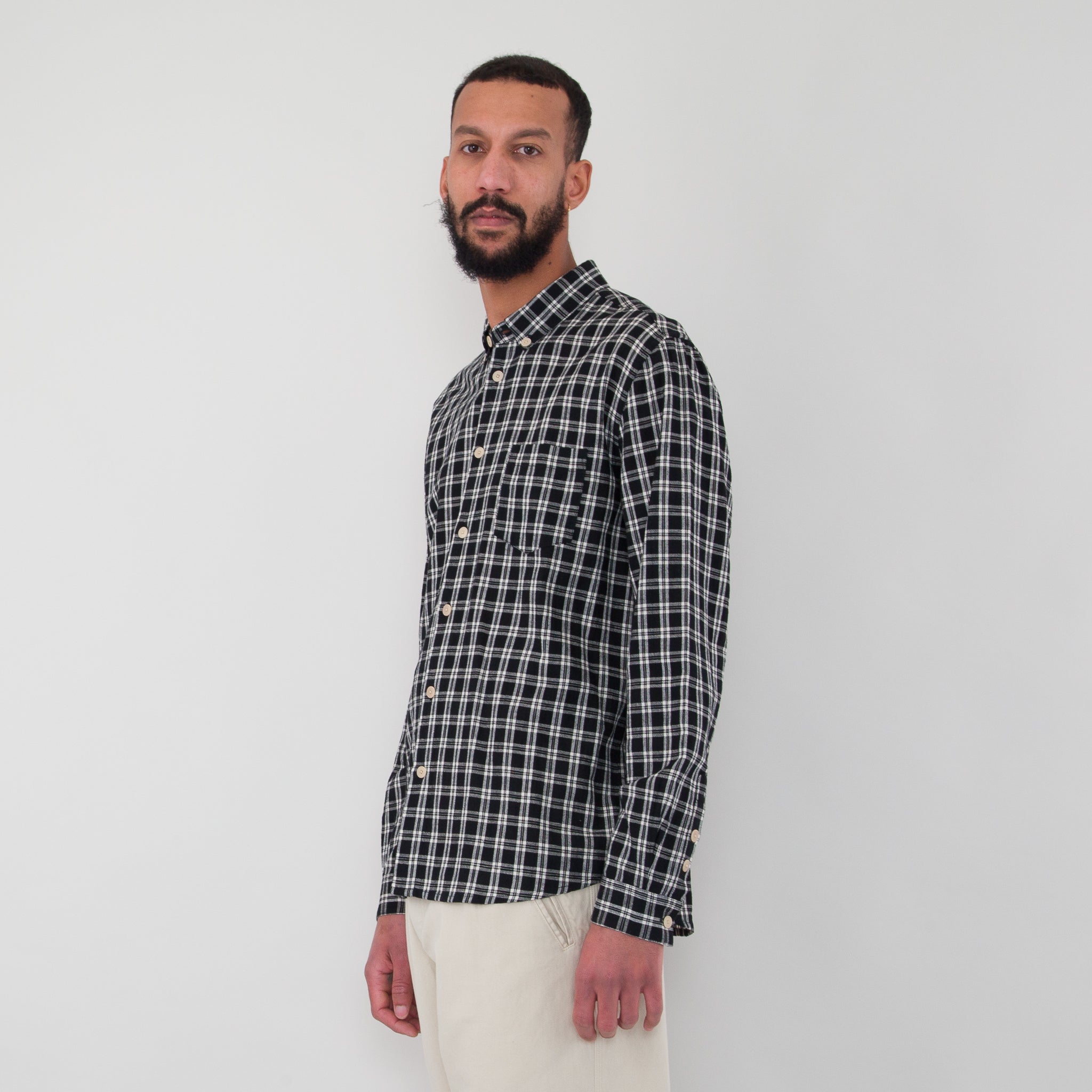 Relaxed Fit Shirt - Black Check — Folk