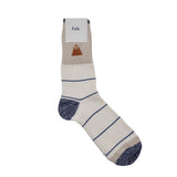 Microstripe Sock - Off White Washed Blue Mix