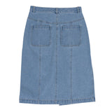 Midi Panel Skirt - Bleached Denim