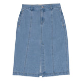 Midi Panel Skirt - Bleached Denim