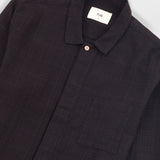 Patch Shirt - Soft Black Open Weave Check