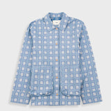 Pleated Shirt - Blue Tile Tapestry