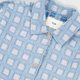 Pleated Shirt - Blue Tile Tapestry