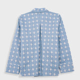 Pleated Shirt - Blue Tile Tapestry