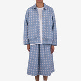 Pleated Shirt - Blue Tile Tapestry