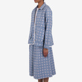 Pleated Shirt - Blue Tile Tapestry