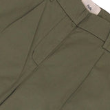 Pleated Trousers - Olive Twill