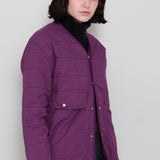 Quilted Boxy Jacket - Wine