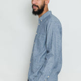 Relaxed Fit Shirt - Indigo Linen Stripe