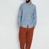 Relaxed Fit Shirt - Indigo Linen Stripe