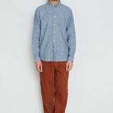 Relaxed Fit Shirt - Indigo Linen Stripe