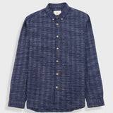 Relaxed Fit Shirt - Navy Textured Stripe