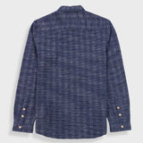 Relaxed Fit Shirt - Navy Textured Stripe