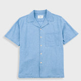 Relaxed Soft Collar Shirt - Indigo Microcheck