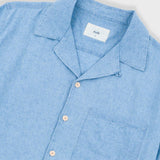 Relaxed Soft Collar Shirt - Indigo Microcheck