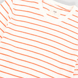 Short Sleeve Textured Stripe T-Shirt - Ecru / Orange