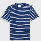 Short Sleeve Textured Stripe T-Shirt - Soft Navy / Ecru