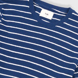 Short Sleeve Textured Stripe T-Shirt - Soft Navy / Ecru