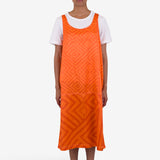 Slip Dress - Orange Coral Diamond Print