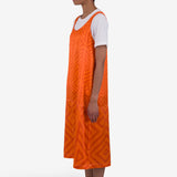 Slip Dress - Orange Coral Diamond Print