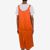 Slip Dress - Orange Coral Diamond Print