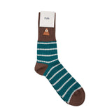 Waffle Stripe Sock - Alpine Green Stripe