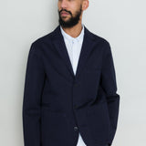 Wide Fit Blazer - Navy Linear Texture