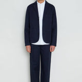 Wide Fit Blazer - Navy Linear Texture