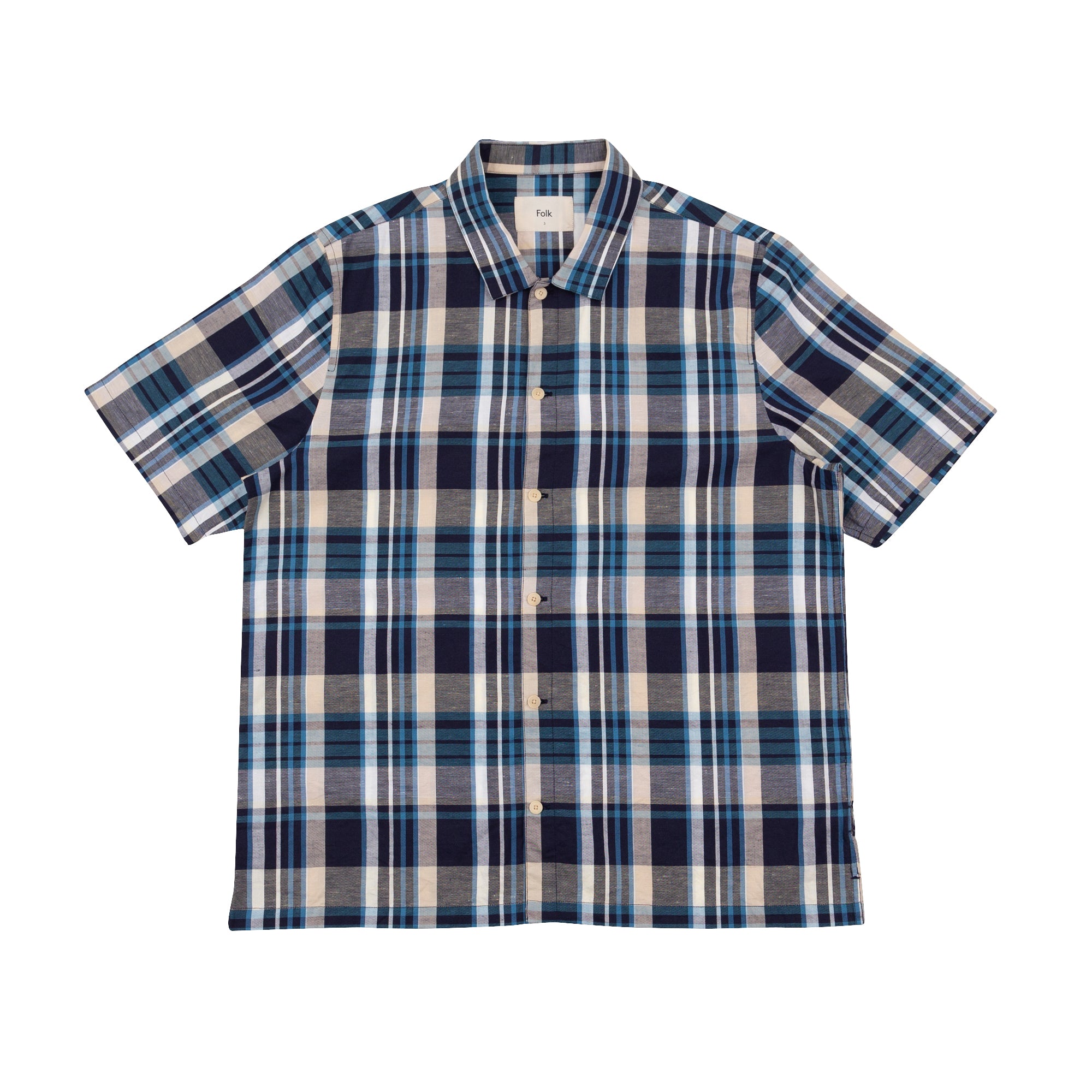 Folk | Gabe Shirt - Yellow Cyan Check