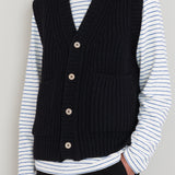 Chunky Pocket Vest - Black